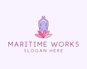 Lotus Yoga Pose logo design