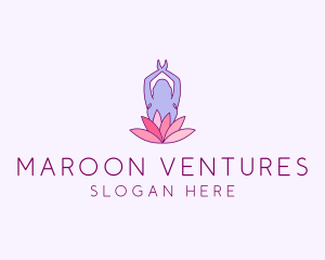 Lotus Yoga Pose logo design