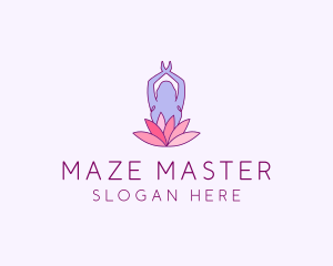 Lotus Yoga Pose logo design