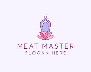 Lotus Yoga Pose logo design