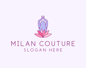 Lotus Yoga Pose logo design