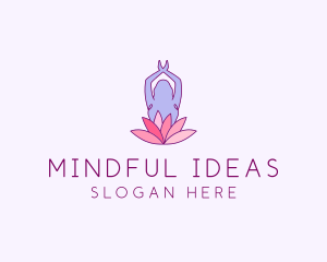 Lotus Yoga Pose logo design