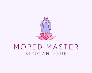 Lotus Yoga Pose logo design