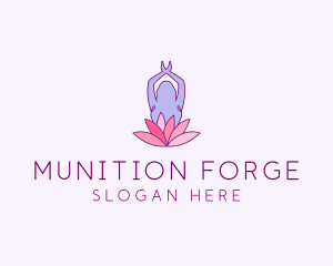 Lotus Yoga Pose logo design