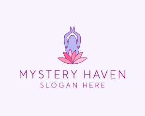 Lotus Yoga Pose logo design