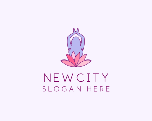 Lotus Yoga Pose logo design