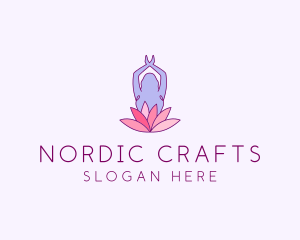 Lotus Yoga Pose logo design