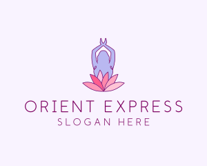 Lotus Yoga Pose logo design