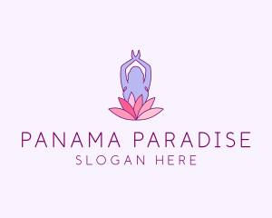 Lotus Yoga Pose logo design