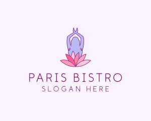 Lotus Yoga Pose logo design