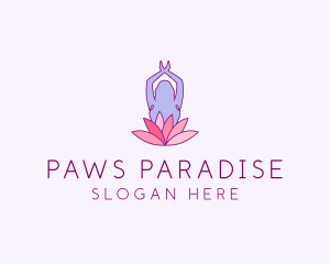 Lotus Yoga Pose logo design