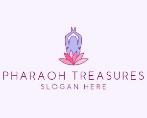 Lotus Yoga Pose logo design