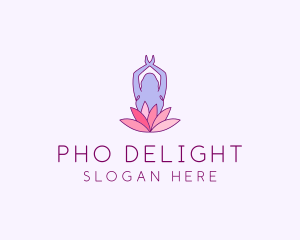 Lotus Yoga Pose logo design