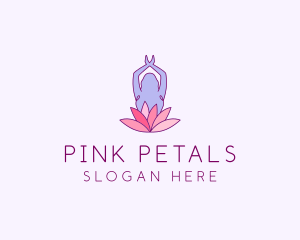 Lotus Yoga Pose logo design