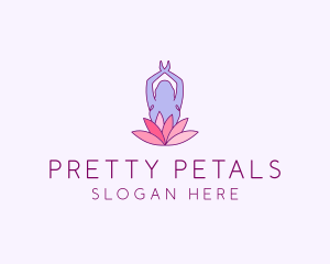 Lotus Yoga Pose logo design