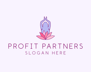 Lotus Yoga Pose logo design