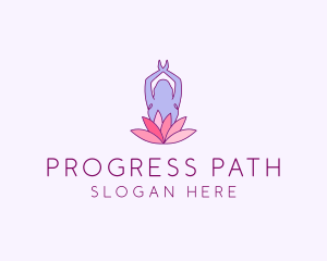 Lotus Yoga Pose logo design