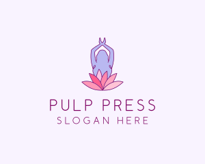 Lotus Yoga Pose logo design