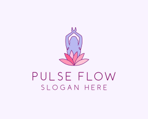 Lotus Yoga Pose logo design