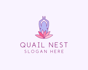 Lotus Yoga Pose logo design