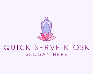 Lotus Yoga Pose logo design