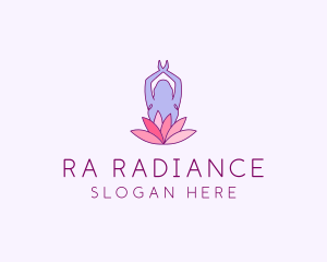 Lotus Yoga Pose logo design