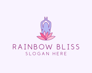 Lotus Yoga Pose logo design