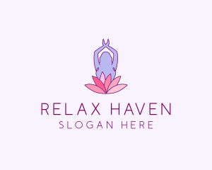 Lotus Yoga Pose logo design