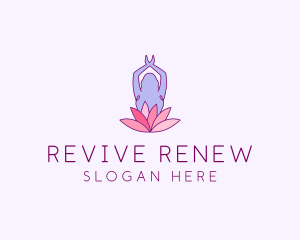 Lotus Yoga Pose logo design