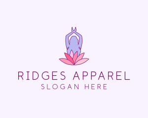 Lotus Yoga Pose logo design