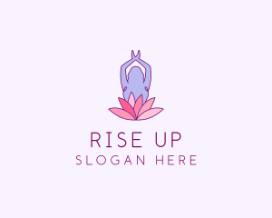 Lotus Yoga Pose logo design