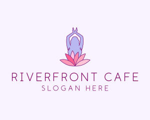 Lotus Yoga Pose logo design