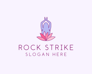 Lotus Yoga Pose logo design