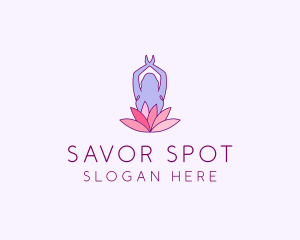 Lotus Yoga Pose logo design