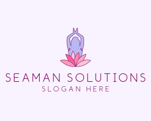 Lotus Yoga Pose logo design