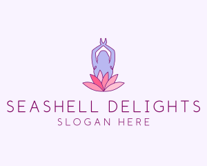 Lotus Yoga Pose logo design