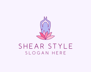 Lotus Yoga Pose logo design