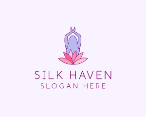 Lotus Yoga Pose logo design