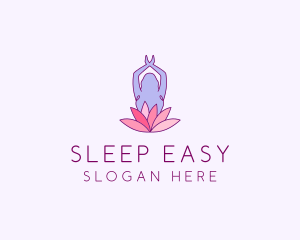 Lotus Yoga Pose logo design