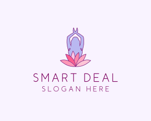 Lotus Yoga Pose logo design