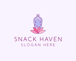 Lotus Yoga Pose logo design