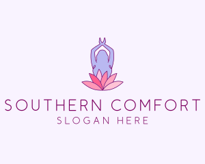 Lotus Yoga Pose logo design