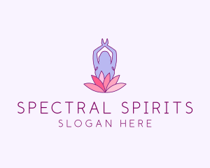 Lotus Yoga Pose logo design