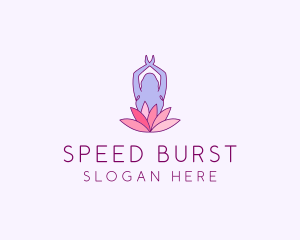 Lotus Yoga Pose logo design