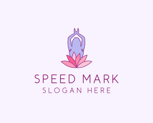 Lotus Yoga Pose logo design