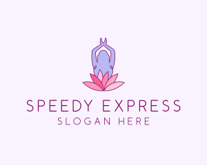 Lotus Yoga Pose logo design