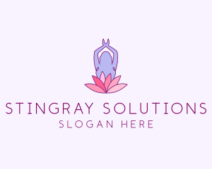 Lotus Yoga Pose logo design