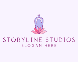 Lotus Yoga Pose logo design