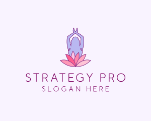 Lotus Yoga Pose logo design