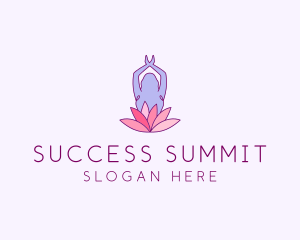 Lotus Yoga Pose logo design